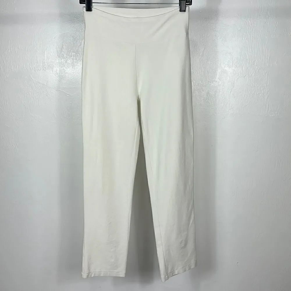 Eileen Fisher White Mid Rise Tapered Leg Pants Size S